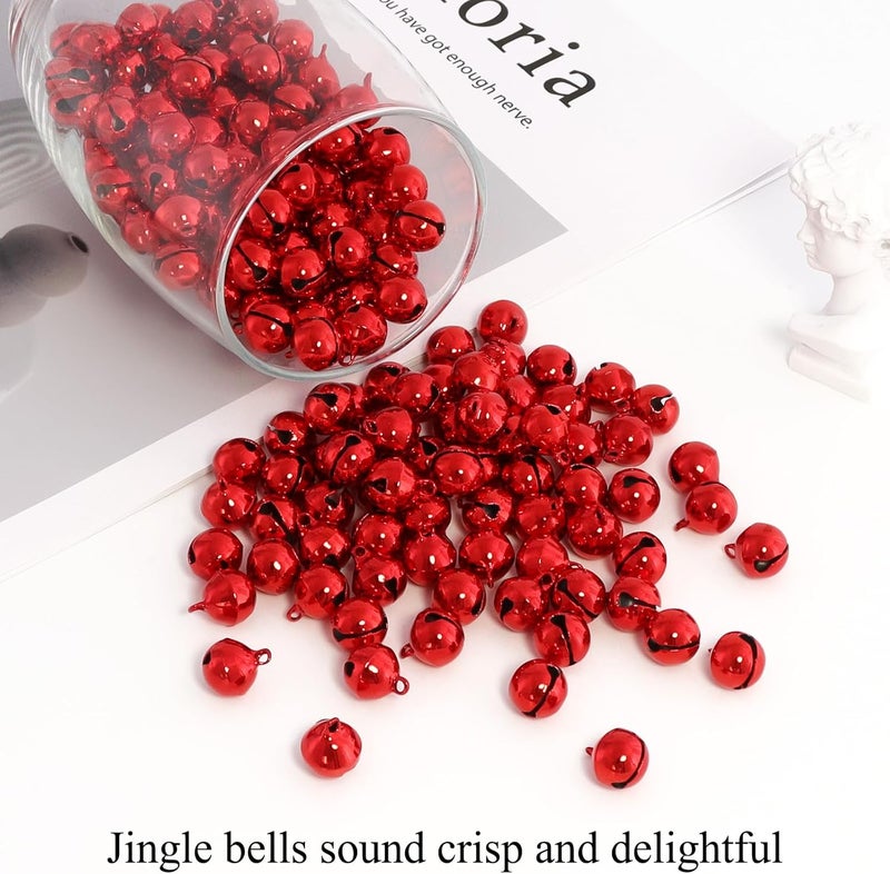 LIGHOON 1/2 Inch Jingle Bells Small Bell Mini Bells, Tiny Crafts Bells, DIY for Christmas Home Making Ornaments Wreath Pet Decorations Bracelet Anklets Necklace Knitting Jewelry Making 120 Pcs, Red - Image 4